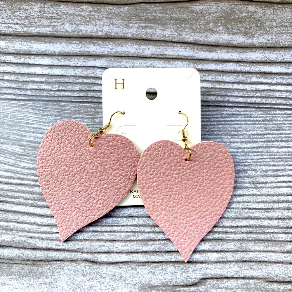 Mauve Heart Earrings